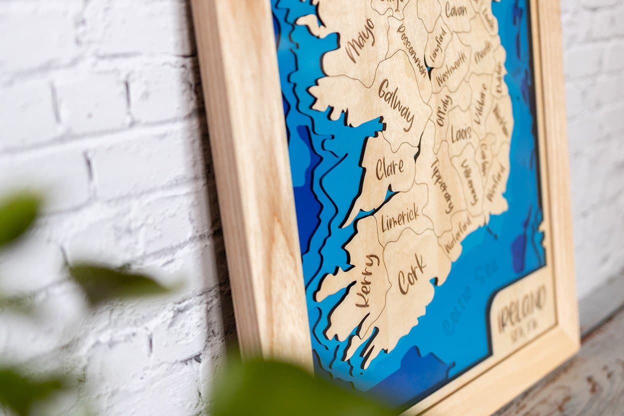 Handmade wooden map of Ireland by Shed & Saw Crafts